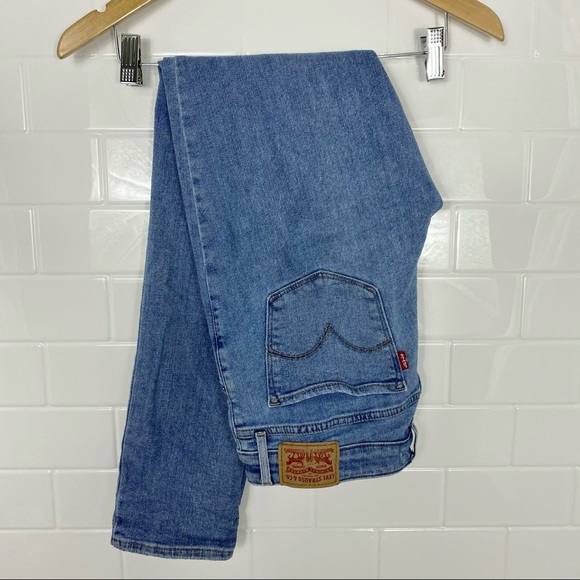 Levi's Denim - LEVI'S 711 High-Rise Blue Washed Skinny Jeans